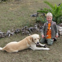 Dante is happy with the dog